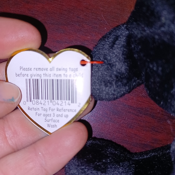 RARE! Ty Beanie baby "Luke" The black lab. Swing tag1998, tush tag 1999. - Picture 5 of 7